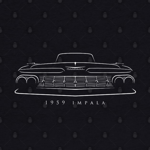 1959 Chevy Impala - front Stencil, white by mal_photography